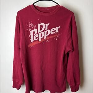 Vintage Dr Pepper Soda Long-Sleeve Thermal Shirt Men's Pop Promo  - M/L